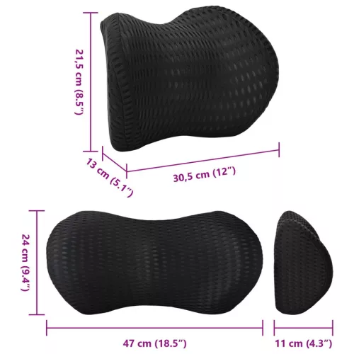 Párna párnával Állítható 2 pcs Fekete 4D Háló