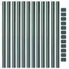  Kerítoszlopok 12 pcs Zöld 80 cm Porszórt Acél