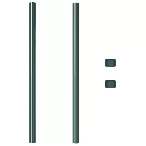  Kerítoszlopok 2 pcs Zöld 100 cm Porszórt Acél