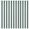  Kerítoszlopok 12 pcs Zöld 110 cm Porszórt Acél