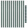  Kerítoszlopok 12 pcs Zöld 120 cm Porszórt Acél