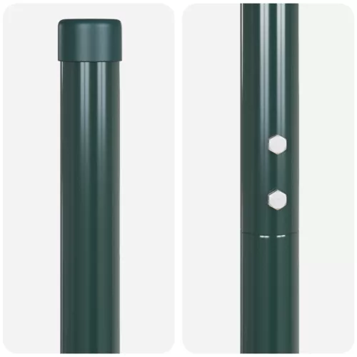  Kerítoszlopok 12 pcs Zöld 160 cm Porszórt Acél