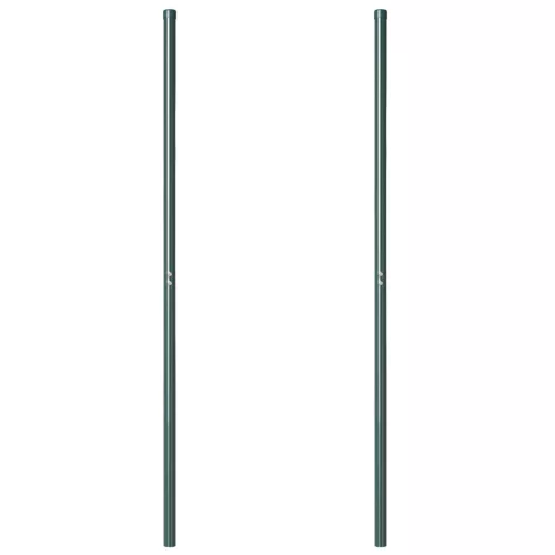  Kerítoszlopok 2 pcs Zöld 200 cm Porszórt Acél