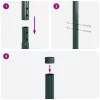  Kerítoszlopok 12 pcs Zöld 210 cm Porszórt Acél