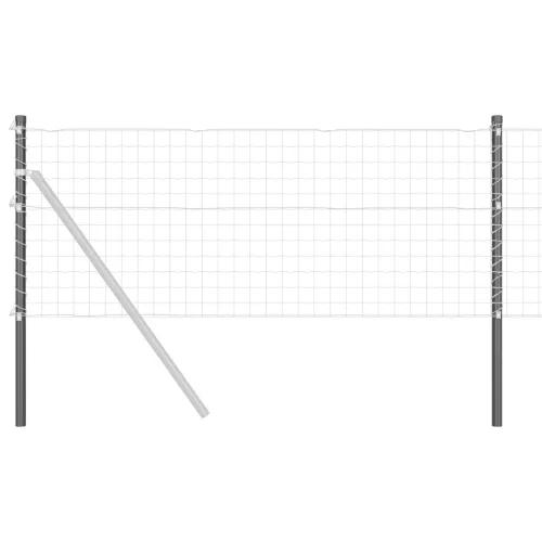  Kerítoszlopok 2 pcs Szürke 50 cm Porszórt Acél