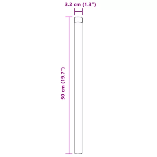  Kerítoszlopok 12 pcs Szürke 50 cm Porszórt Acél