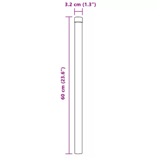  Kerítoszlopok 12 pcs Szürke 60 cm Porszórt Acél
