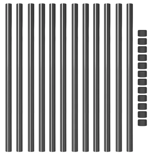  Kerítoszlopok 12 pcs Szürke 110 cm Porszórt Acél