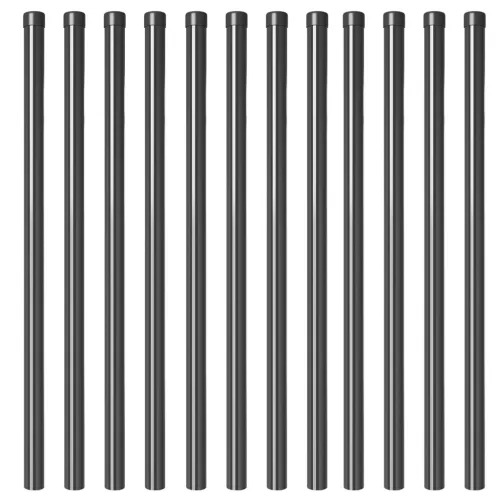  Kerítoszlopok 12 pcs Szürke 120 cm Porszórt Acél