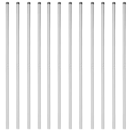  Kerítoszlopok 12 pcs Ezüst 140 cm Horganyzott acél