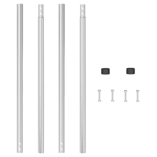  Kerítoszlopok 2 pcs Ezüst 200 cm Horganyzott acél