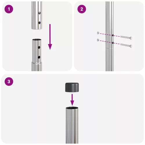  Kerítoszlopok 2 pcs Ezüst 210 cm Horganyzott acél
