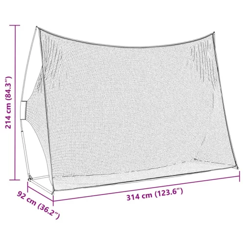  Golf Edzőeszközök Fekete 314 x 92 x 214 cm Poliészter