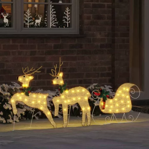  LED rénszarvasok 3 pcs Meleg fehér szövet