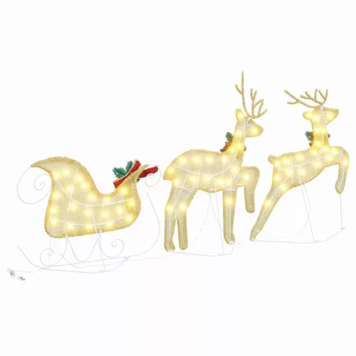  LED rénszarvasok 3 pcs Meleg fehér szövet