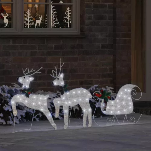  LED rénszarvasok 3 pcs Hideg Fehér szövet