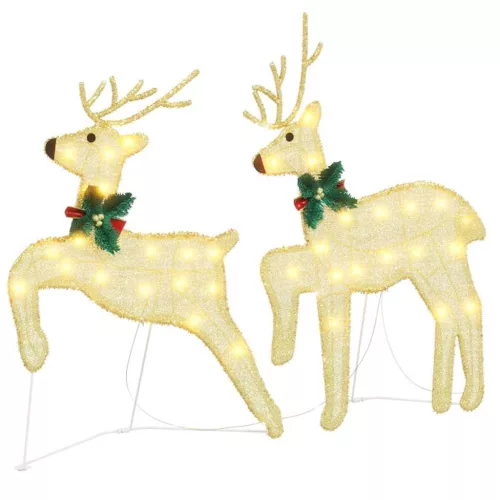  LED rénszarvasok 2 pcs Meleg fehér 45 x 19 x 65 cm szövet