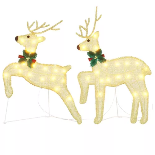  LED rénszarvasok 2 pcs Meleg fehér 45 x 19 x 65 cm szövet
