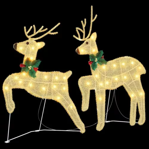  LED rénszarvasok 2 pcs Meleg fehér 45 x 19 x 65 cm szövet