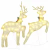  LED rénszarvasok 2 pcs Meleg fehér 45 x 19 x 65 cm szövet