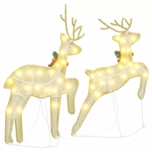  LED rénszarvasok 2 pcs Meleg fehér 45 x 19 x 65 cm szövet