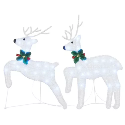  LED rénszarvasok 2 pcs Hideg Fehér 45 x 19 x 65 cm szövet