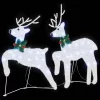  LED rénszarvasok 2 pcs Hideg Fehér 45 x 19 x 65 cm szövet