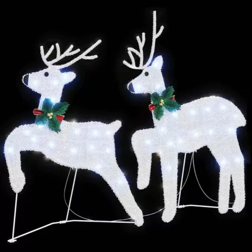  LED rénszarvasok 2 pcs Hideg Fehér 45 x 19 x 65 cm szövet