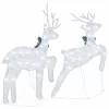  LED rénszarvasok 2 pcs Hideg Fehér 45 x 19 x 65 cm szövet