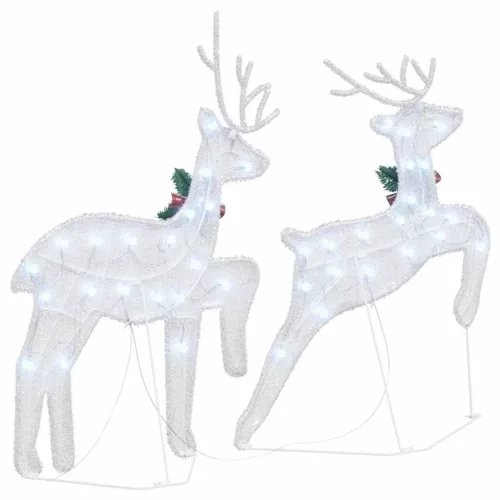  LED rénszarvasok 2 pcs Hideg Fehér 45 x 19 x 65 cm szövet