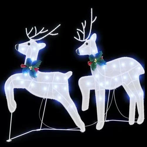  LED rénszarvasok 2 pcs Hideg Fehér 45 x 19 x 65 cm szövet