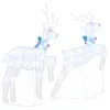  LED rénszarvasok 2 pcs Hideg Fehér 45 x 19 x 65 cm szövet