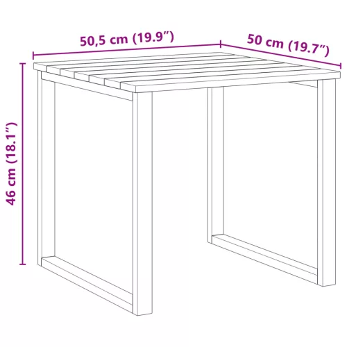  Napágyasztal 50.5x50.5x46 cm Impregnált fenyőfa