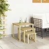  3 darabos napernyő asztal szett tömör fenyőfából