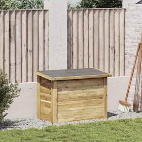    Tároló Doboz Természetes 80 x 44,5 x 57,5 cm Impregnált fenyőfa
