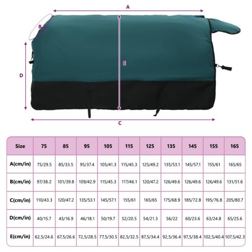  Ló Takaró Sötét Zöld és Fekete 75 cm Poliészter
