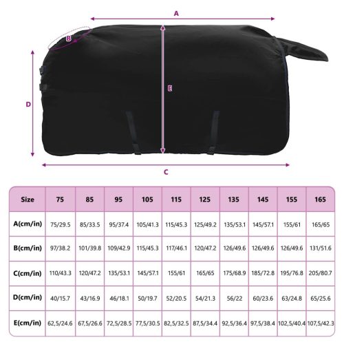  Ló Takaró Sötét Zöld és Fekete 115 cm Poliészter