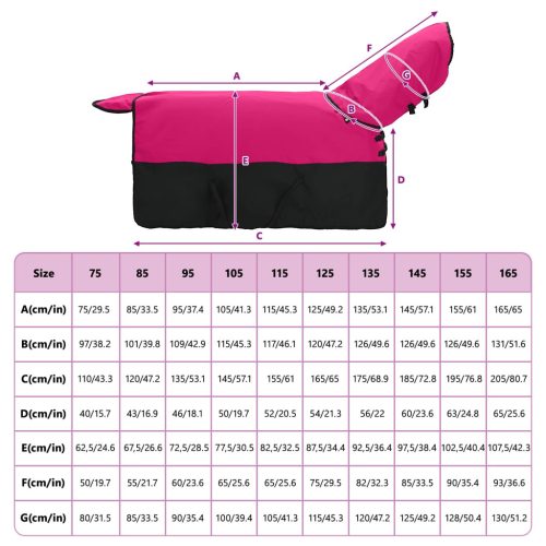  Ló Takaró Rózsaszín és Fekete 105 cm Poliészter