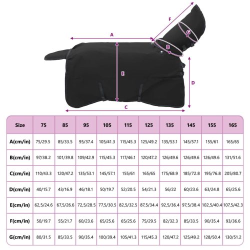  Ló Takaró Sötét Zöld és Fekete 75 cm Poliészter