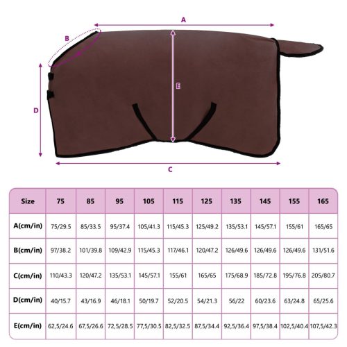  Ló Takaró Teljes Sötét Barna Poliészter