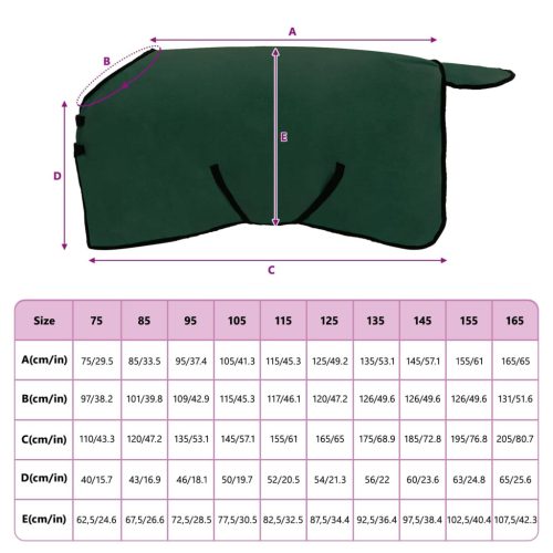  Ló Takaró Teljes sötét zöld Poliészter