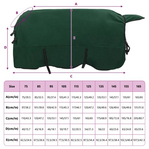  Ló Takaró Teljes sötét zöld Poliészter