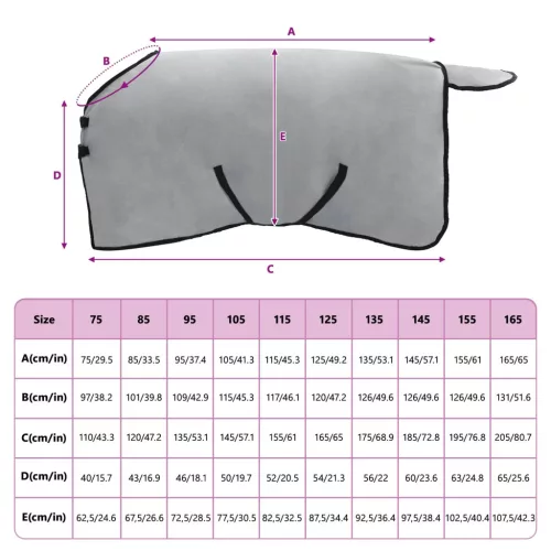  Ló Takaró Teljes világos szürke és rózsaszín Poliészter