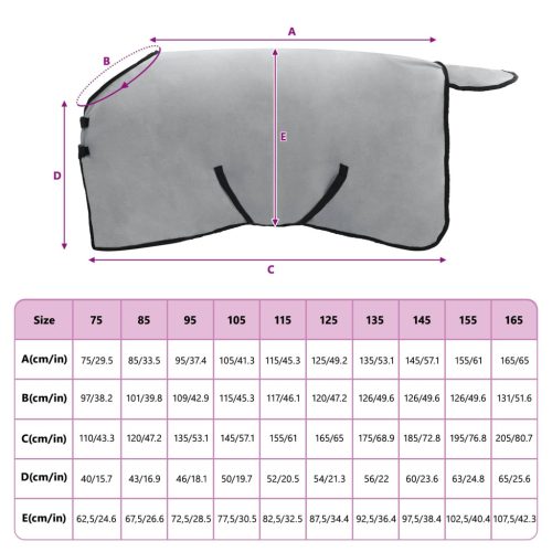  Ló Takaró Teljes világos szürke és rózsaszín Poliészter