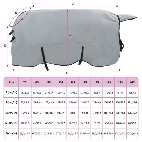  Ló Takaró Teljes világos szürke és rózsaszín Poliészter