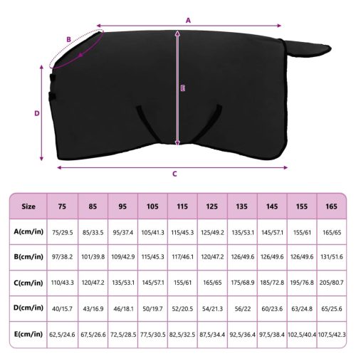  Ló Takaró Fekete Poliészter