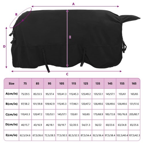  Ló Takaró Fekete Poliészter