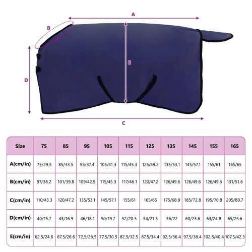  Ló Takaró Sötétkék Poliészter