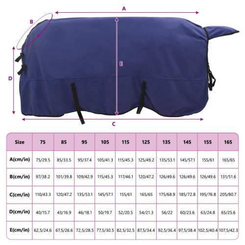  Ló Takaró Sötétkék Poliészter
