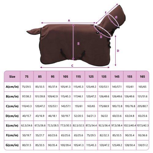  Ló Takaró Teljes Sötét Barna Poliészter